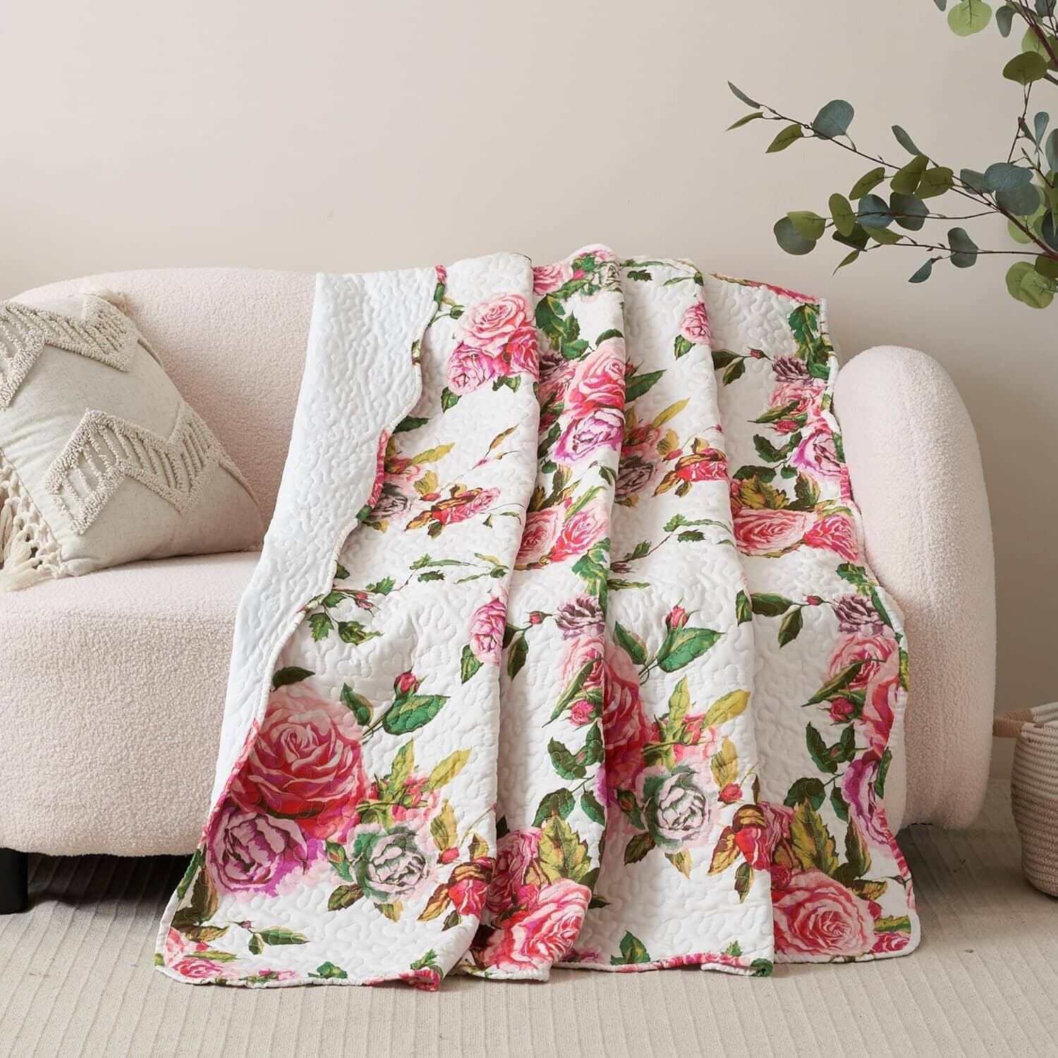 Vintage Rose Crushed Velvet Blanket - Cottagecore Blanket - Pink Rose Floral Plant Lover 2024 - Gardener Gift