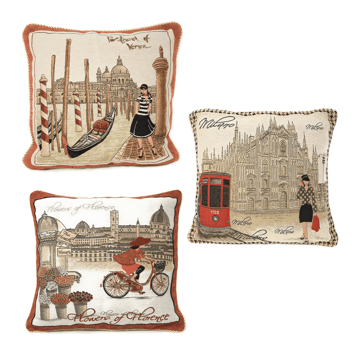 Tache Girls Day Out  Woven Throw Pillow Cushion Covers