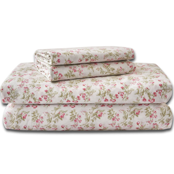 dainty pink floral bedsheet set cotton