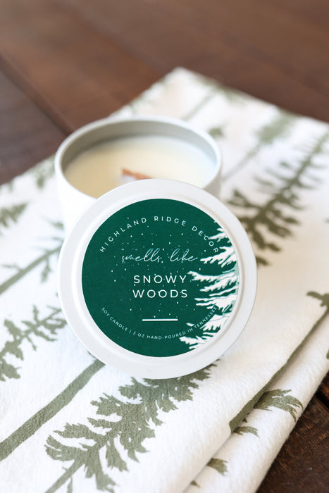 "Snowy Woods" Candle Tin by Jubilee Trading Company