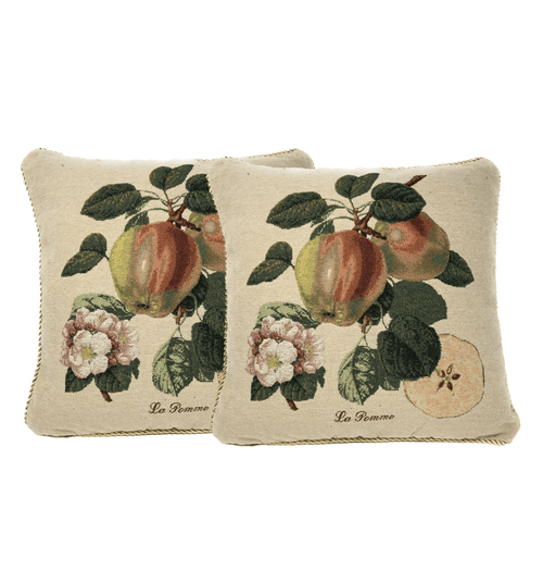 DaDa Bedding Set of Two Splendor of Apples Fruit Throw Pillow Covers w/ Inserts - 2-PCS - 18" - DaDa Bedding Collection