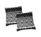 DaDa Bedding Aztec Black & White Diamonds Throw Pillow Covers - 18" x 18" 2-Pack (C14800-1-CC) - DaDa Bedding Collection