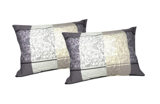 DaDa Bedding Elegant Grey Floral Paisley Pillow Cases - Queen 20" x 30" - 2 Pieces (8222) - DaDa Bedding Collection