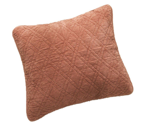 DaDalogy Bedding Terracotta Warm Brick Coral Orange Velour Corduroy Euro Pillow Sham - 26" x 26"  (JHW952) - DaDa Bedding Collection