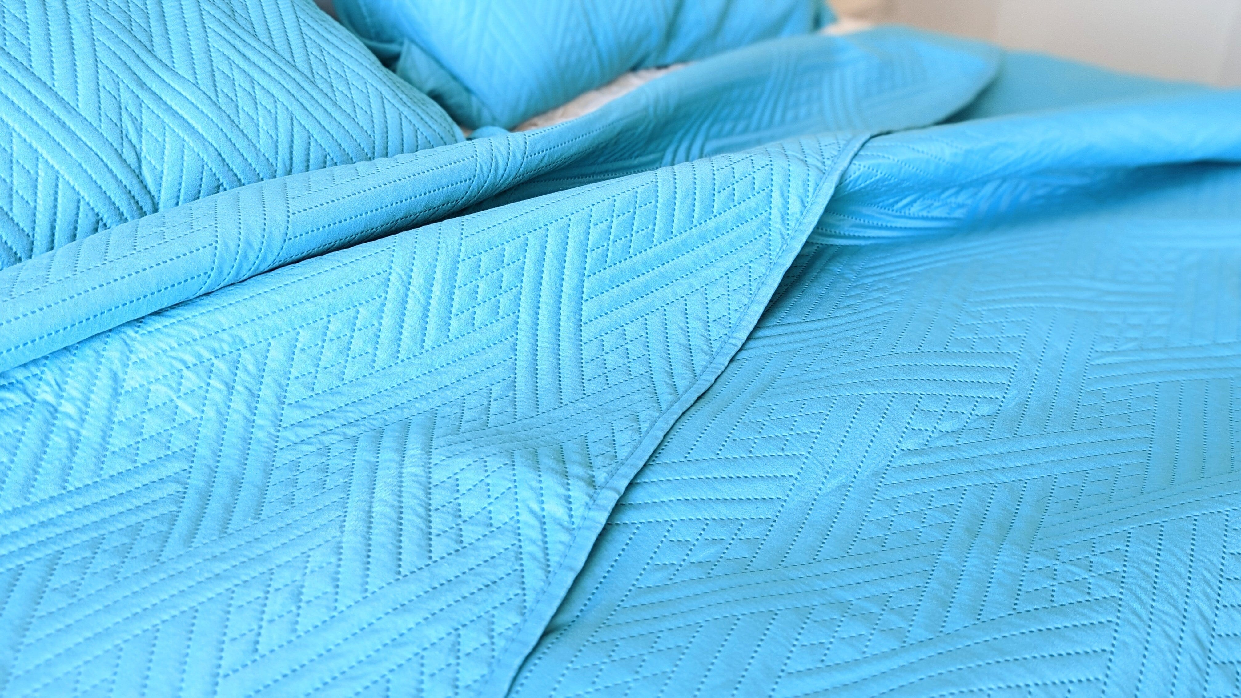 DaDa Bedding Solid Gentle Wave Turquoise Teal Blue Thin & Lightweight ...