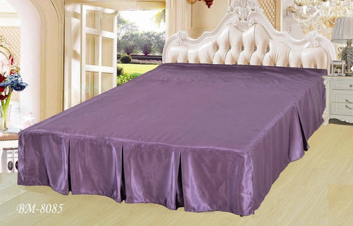 DaDa Bedding Violet Purple Dust Ruffle Pleated Bed Skirt - 14" Drop - Cal King - (BS-BM8085) - DaDa Bedding Collection