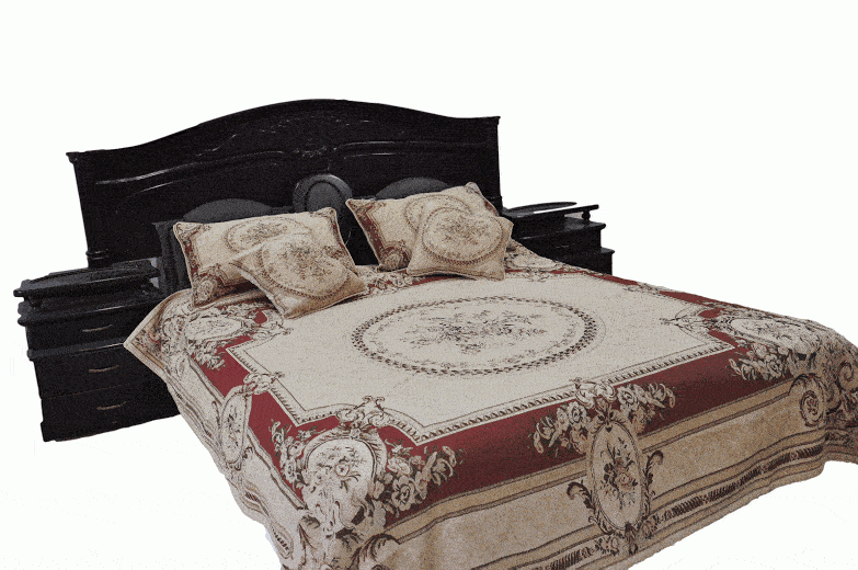 DaDa Bedding Royal Red Victorian Floral Medallion Chenille Bedspread Set - Twin - DaDa Bedding Collection