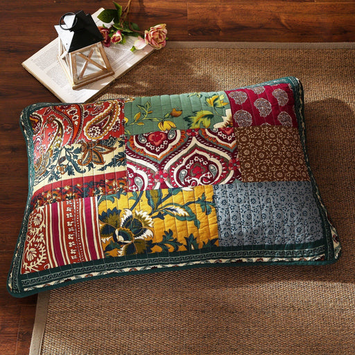 DaDa Bedding Dark Elegance Bohemian Floral Paisley Patchwork Pillow Sham Case - 1 PC - DaDa Bedding Collection