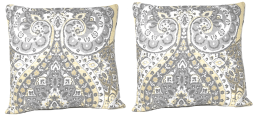 DaDa Bedding Pair of Bohemian Pale Daffodil Floral Throw Pillow Covers, 18" x 18", 2-PCS (C15205-7) - DaDa Bedding Collection