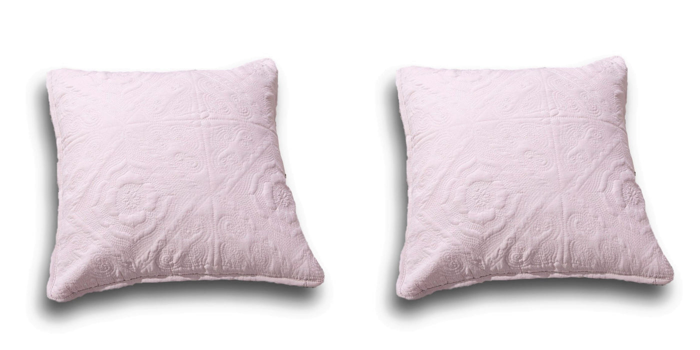 DaDa Bedding Set of Two Elegant Floral Country Rose Pink Throw Pillow Covers, 18" x 18",  2-PCS (JHW860) - DaDa Bedding Collection