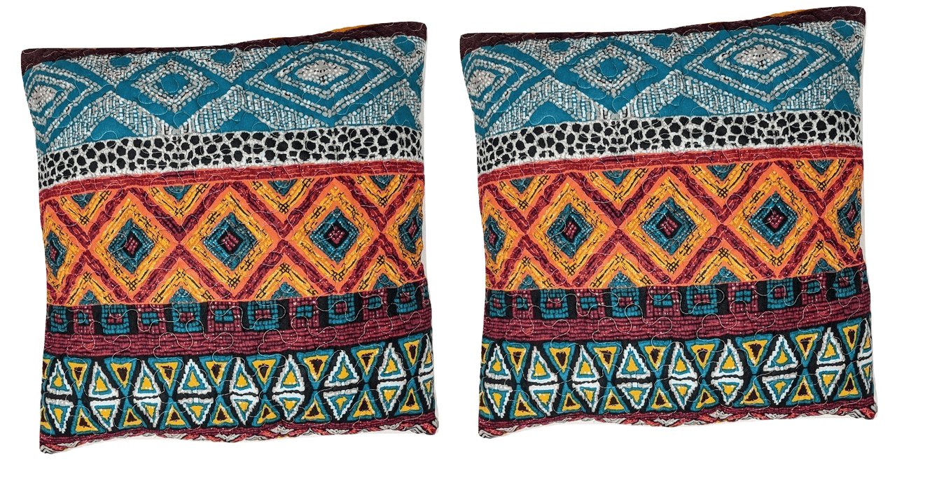 DaDa Bedding Set of Two Southwestern Aztec Bohemian Throw Pillow Covers, 18" x 18",  2-PCS (1048) - DaDa Bedding Collection