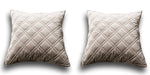 DaDa Bedding Set of Two Taupe Grey Velvet Quilted Throw Pillow Covers, 18" x 18",  2-PCS (JHW831) - DaDa Bedding Collection