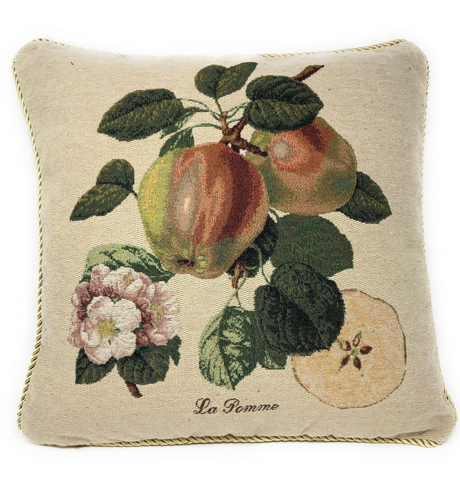 DaDa Bedding Splendor of Apples Fruit Elegant Throw Pillow Cushion Cover - 1-Piece - 18" - DaDa Bedding Collection