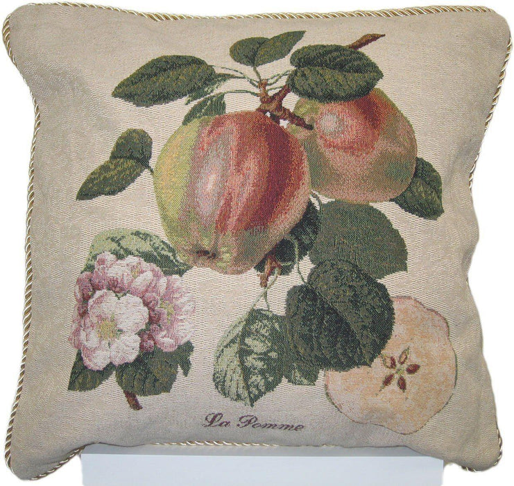 DaDa Bedding Splendor of Apples Fruit Elegant Throw Pillow Cushion Cover - 1-Piece - 18" - DaDa Bedding Collection