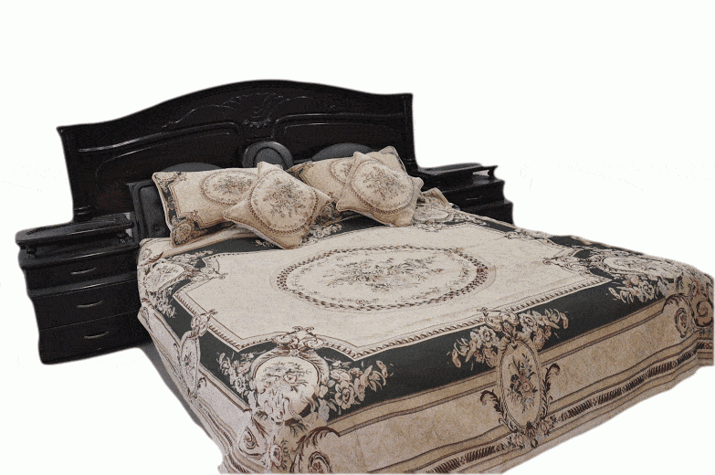 DaDa Bedding Olive Green Victorian Floral Chenille Medallion Tapestry Bedspread - Twin/Full 3-Piece Set - DaDa Bedding Collection