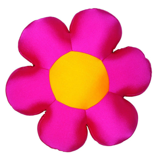 DaDa Bedding's Fun Cute Squishy & Soft Groovy Flower Throw Micro-Bead Cushion Pillow - Hot Pink - 18" - DaDa Bedding Collection