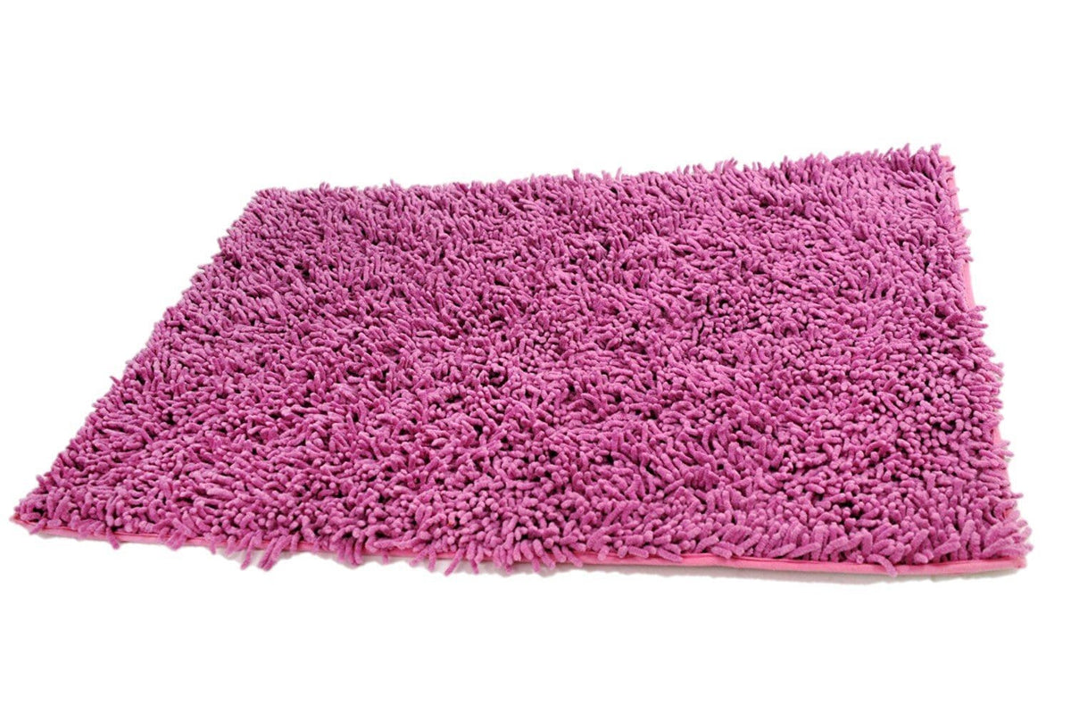 Purple Pink Oval Microfiber Bath Rugs Soft Bathroom Mats – Dazuma