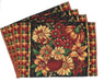 DaDa Bedding Set of 4-Pieces Fall Harvest Pumpkin Floral Tapestry Placemats 13” x 19” (11774) - DaDa Bedding Collection