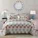 DaDa Bedding Bohemian Constellations Sun & Stars Colorful Grey Quilted Bedspread Set (KBJ1631) - DaDa Bedding Collection