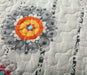 DaDa Bedding Bohemian Constellations Sun & Stars Colorful Grey Quilted Bedspread Set (KBJ1631) - DaDa Bedding Collection