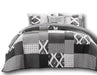 DaDa Bedding Classical Shades of Grey Geometric Cotton Patchwork Bedspread Set (JHW-606) - DaDa Bedding Collection