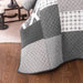 DaDa Bedding Classical Shades of Grey Geometric Cotton Patchwork Bedspread Set (JHW-606) - DaDa Bedding Collection