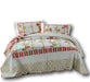 DaDa Bedding Autumn Clementine Orange & White Reversible Bedspread Set - Queen Size - 3-Pieces (KBJ1628) - DaDa Bedding Collection