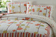 DaDa Bedding Autumn Clementine Orange & White Reversible Bedspread Set - Queen Size - 3-Pieces (KBJ1628) - DaDa Bedding Collection