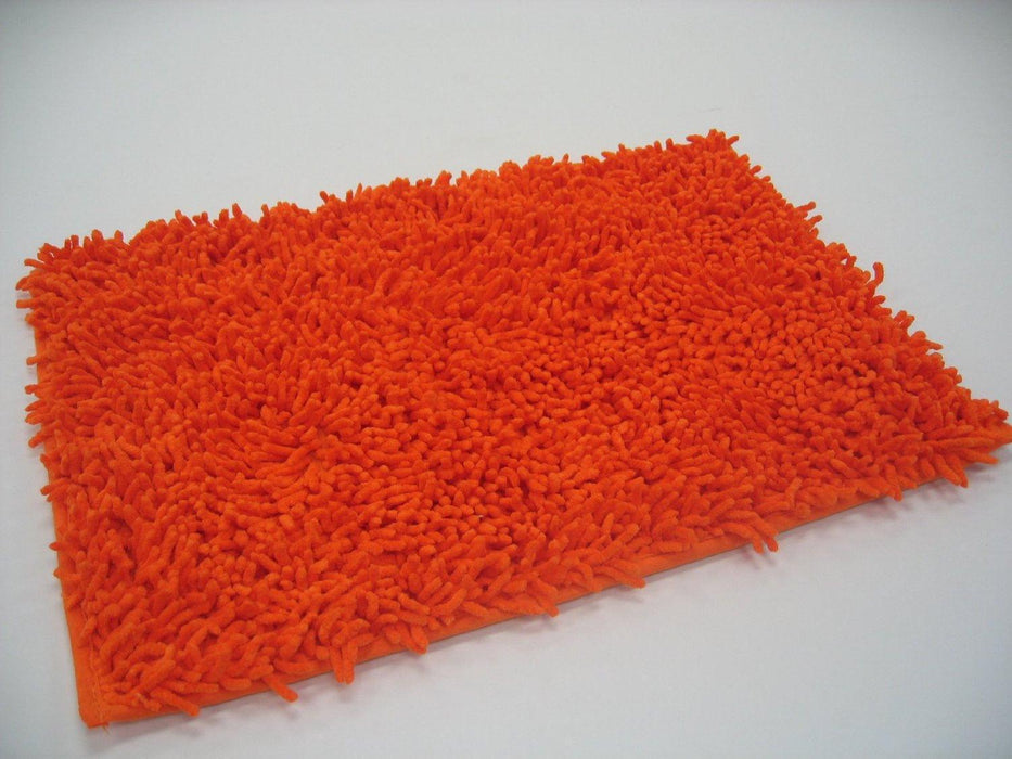 DaDa Bedding Solid Clementine Orange Chenille Cotton Mat Rug - DaDa Bedding Collection