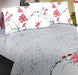 DaDa Bedding Floral Cherry Blossoms Red Purple Fitted & Flat Sheet w/ Pillow Case Set - Twin Size  (FSFS8318) - DaDa Bedding Collection