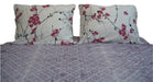 DaDa Bedding Floral Cherry Blossoms Red Purple Flat Sheet & Pillow Cases Set (FS8318) - DaDa Bedding Collection