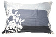 DaDa Bedding Navy Blue Floral Striped Flat Sheet & Pillow Case Set -Twin - 2-Pieces (FS8153) - DaDa Bedding Collection