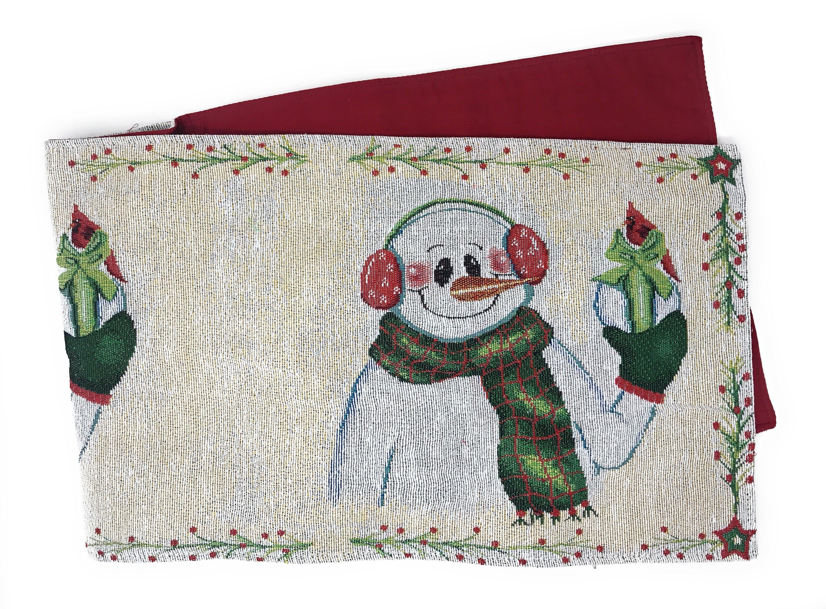 DaDa Bedding Magical Snowman Holiday Woven Tapestry Dining Table Runne ...