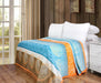 DaDa Bedding Papaya Beach Orange & Blue Reversible Soft Fleece Flannel Throw Blanket (XY9841) - DaDa Bedding Collection