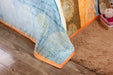 DaDa Bedding Papaya Beach Orange & Blue Reversible Soft Fleece Flannel Throw Blanket (XY9841) - DaDa Bedding Collection